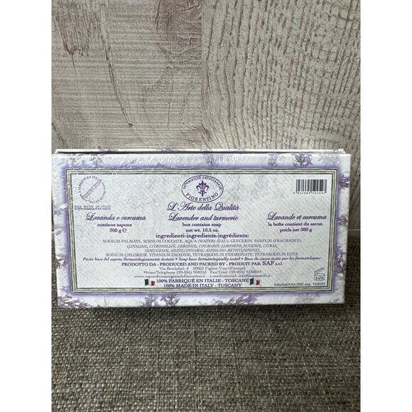 La Saponeria Firenze Lavender & Turmeric Scented Soap Made In Italy Gift Box - Picture 2 of 6